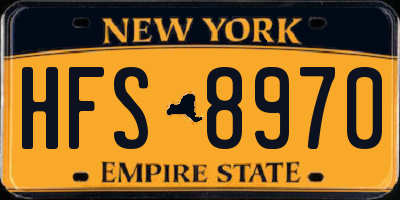 NY license plate HFS8970