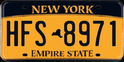 NY license plate HFS8971