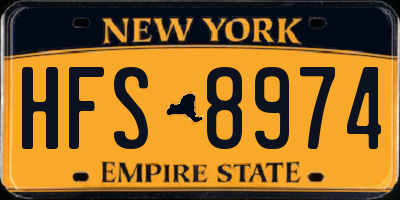 NY license plate HFS8974