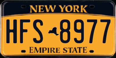 NY license plate HFS8977