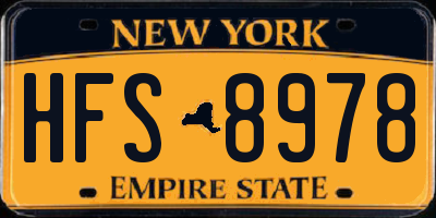 NY license plate HFS8978