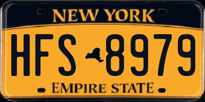 NY license plate HFS8979