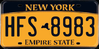 NY license plate HFS8983