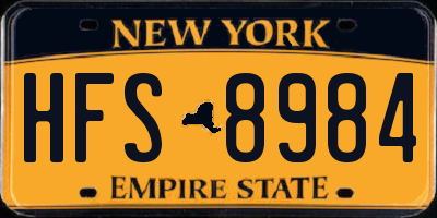 NY license plate HFS8984