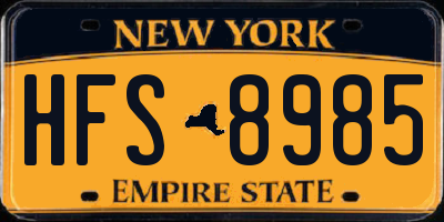 NY license plate HFS8985