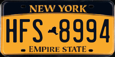 NY license plate HFS8994