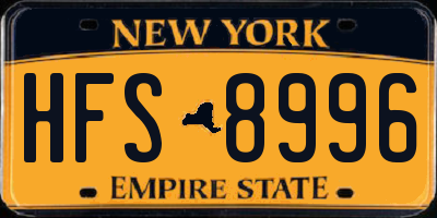 NY license plate HFS8996
