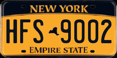 NY license plate HFS9002