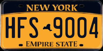 NY license plate HFS9004