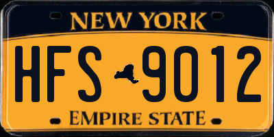 NY license plate HFS9012