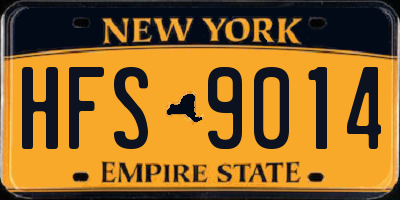 NY license plate HFS9014