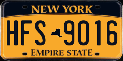 NY license plate HFS9016