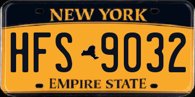 NY license plate HFS9032