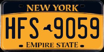 NY license plate HFS9059