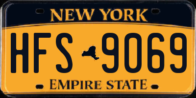 NY license plate HFS9069