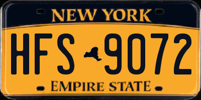 NY license plate HFS9072