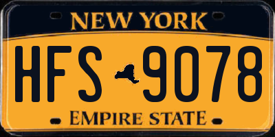 NY license plate HFS9078