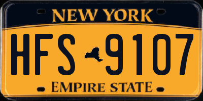 NY license plate HFS9107