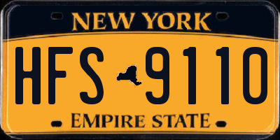 NY license plate HFS9110