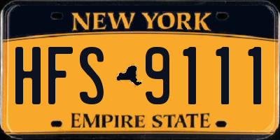 NY license plate HFS9111