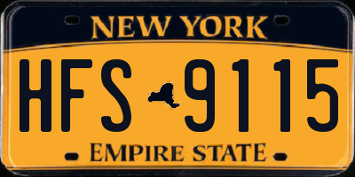 NY license plate HFS9115