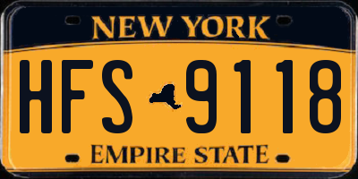 NY license plate HFS9118