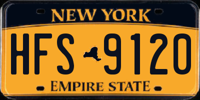 NY license plate HFS9120
