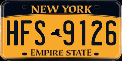 NY license plate HFS9126