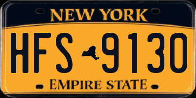 NY license plate HFS9130