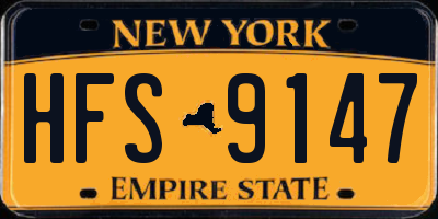 NY license plate HFS9147