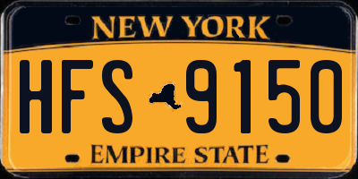 NY license plate HFS9150