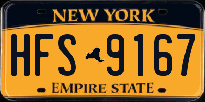 NY license plate HFS9167