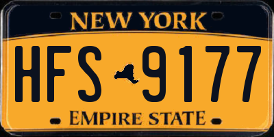 NY license plate HFS9177