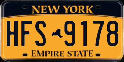NY license plate HFS9178