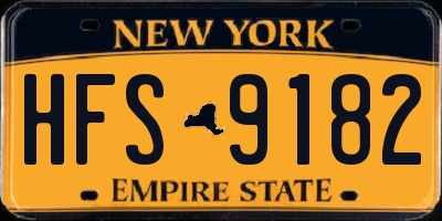 NY license plate HFS9182