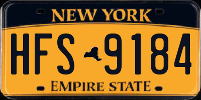 NY license plate HFS9184