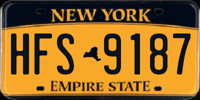 NY license plate HFS9187