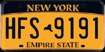 NY license plate HFS9191