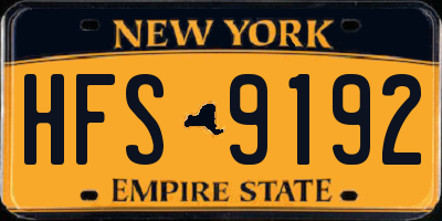 NY license plate HFS9192