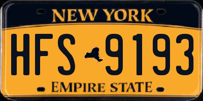 NY license plate HFS9193