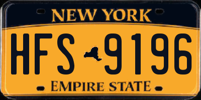 NY license plate HFS9196