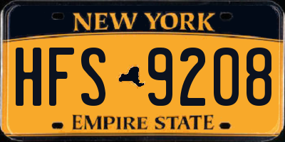 NY license plate HFS9208
