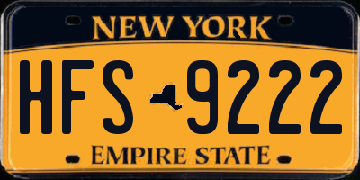 NY license plate HFS9222