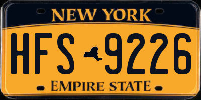 NY license plate HFS9226