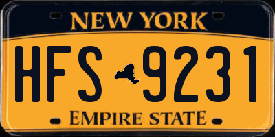 NY license plate HFS9231
