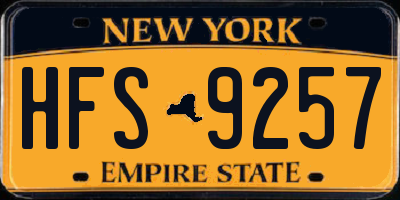 NY license plate HFS9257