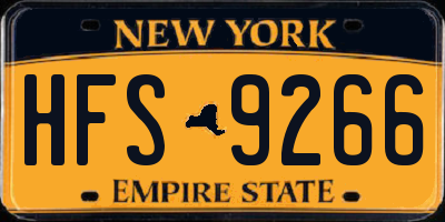 NY license plate HFS9266