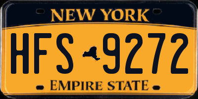 NY license plate HFS9272