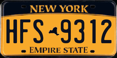 NY license plate HFS9312