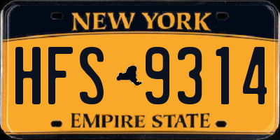 NY license plate HFS9314
